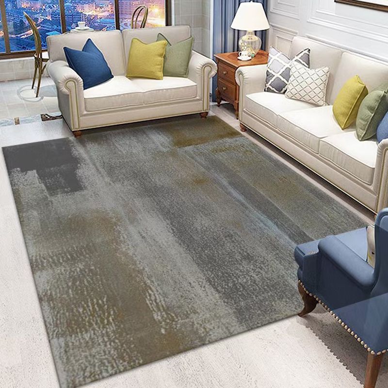 Apricot Abstract Pattern Carpet Polyester Casual Carpet Washable Carpet for Living Room