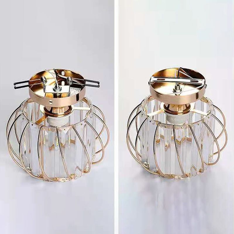 Crystal Globe Ceiling Mount Light Fixture Simple Style Ceiling Lighting for Aisle