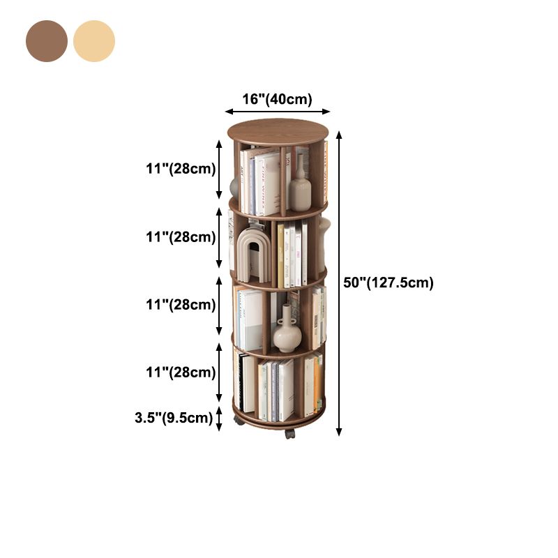 Scandinavian Style Bookshelf with Casters Bookcase for Home Office Study Room