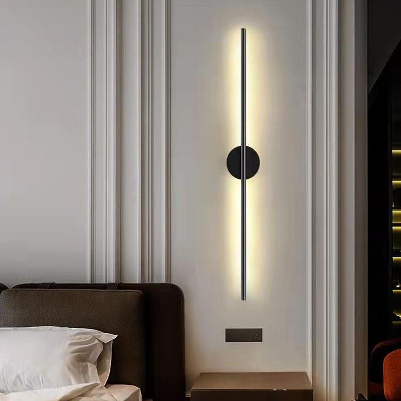 Metal Linear Sconces Indoor Contemporary 1 Light Wall Light Fixture for Bedroom