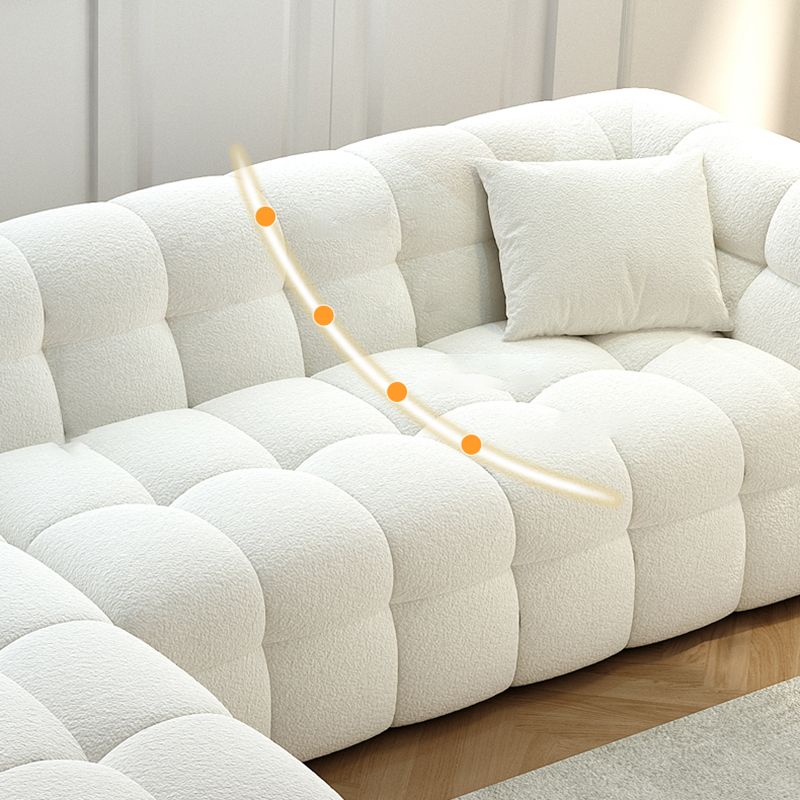 Scandinavian Living Room Sectional Sofas White L-Shape Modular Sleeper Sectional