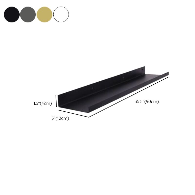 Floating Closed Back Bookshelf Metal Contemporary Bookcase with Shelf