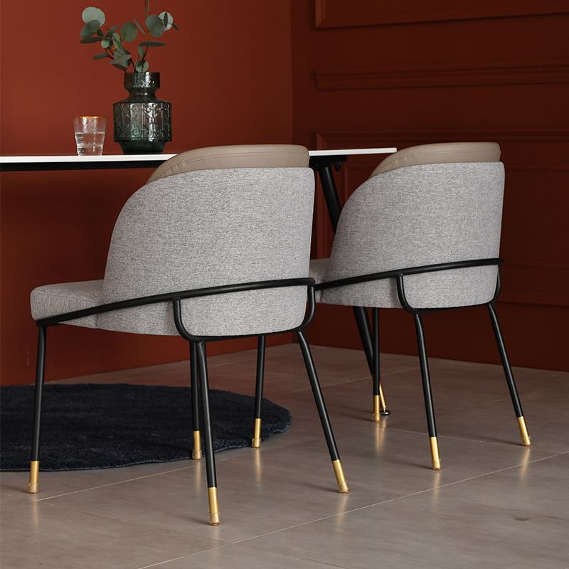 Nordic Style Upholstered Armless Dining Chairs Solid Back Chair