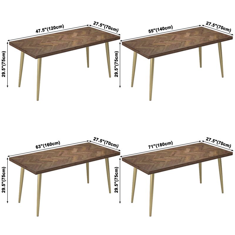 Traditional Luxury Pine Solid Wood Dining Table Rectangle 4 Legs Table for Dining Room