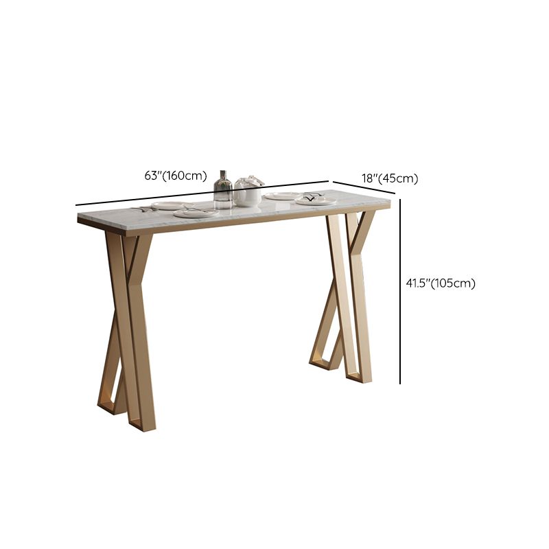 Modern Rectangle Bar Table Set 1/3/5 Pcs White Granite Bar Table Set