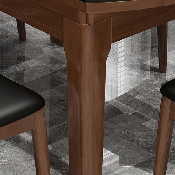 Contemporary Kitchen Dinner Table Wood Dining Table with Leaf Extension