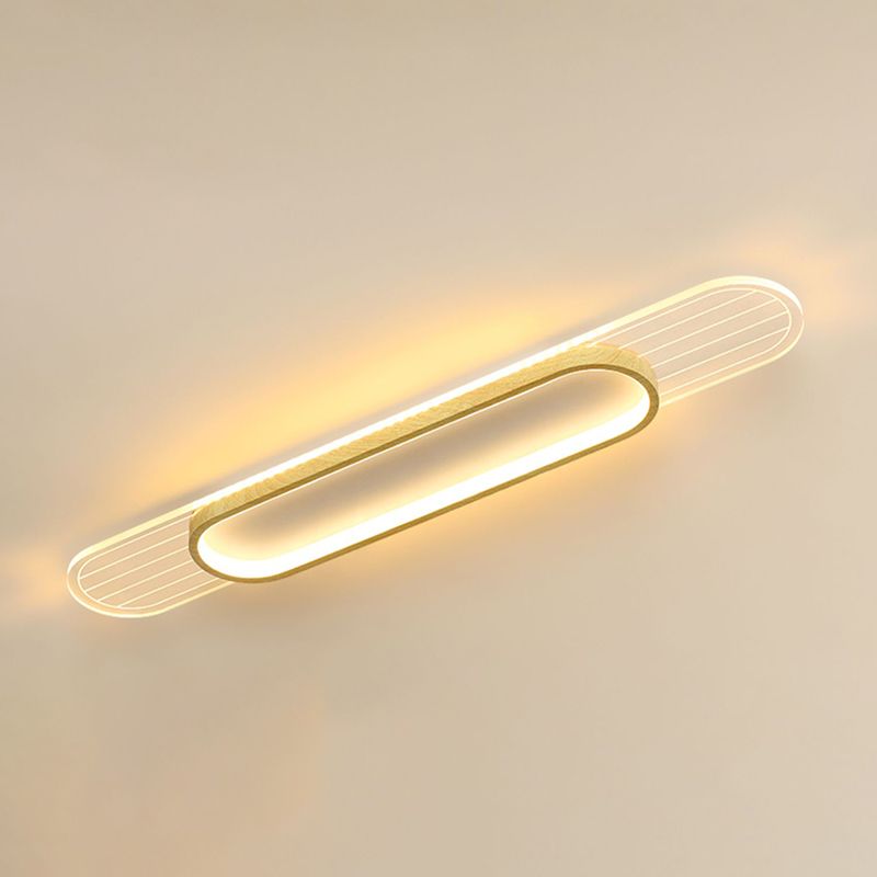 Modern Metal Flush Mount Oval Shape Ceiling Light with Acrylic Shade for Passage