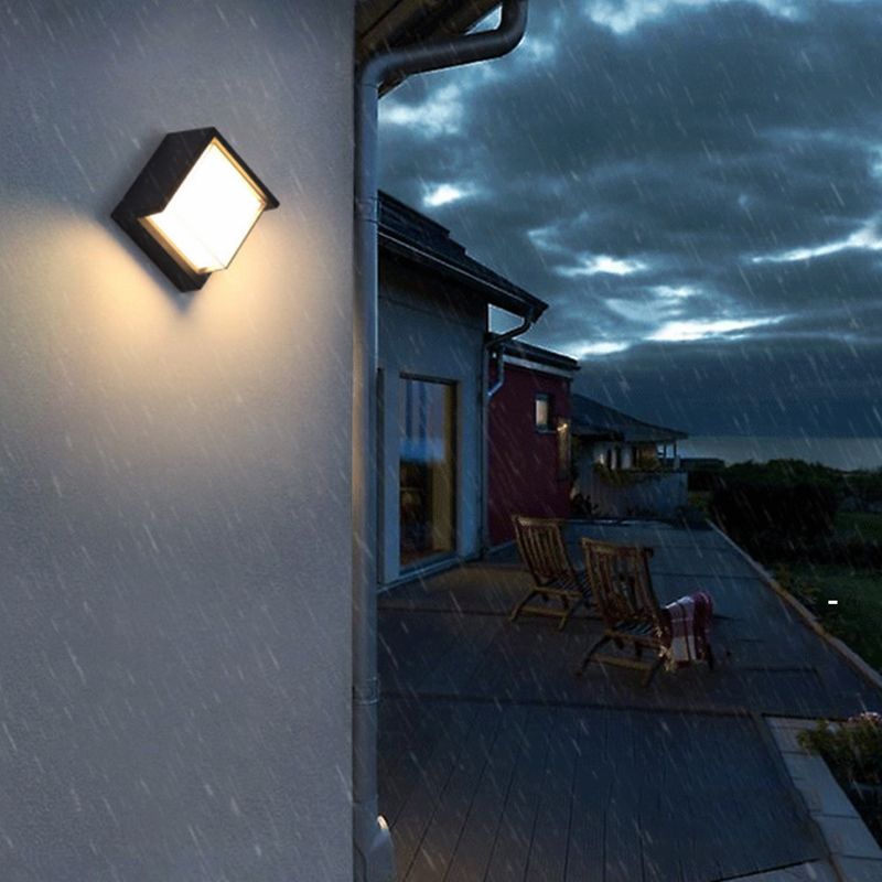 Square Wall Lighting Simplicity Metal 1 Light Rustic Wall Sconces in Black