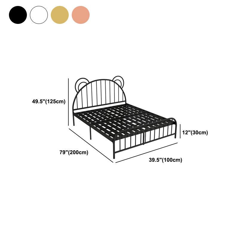 Contemporary Metal Arched Standard Bed with Open-Frame Headboard