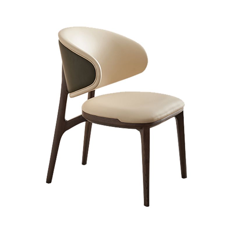Open Back Solid Wood and Upholstered Contemporary Dining Chairs