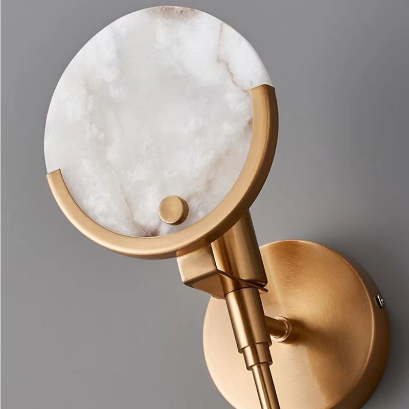 Single Golden Modern Wall Mounted Sconce Shaded Wall Light for Foyer