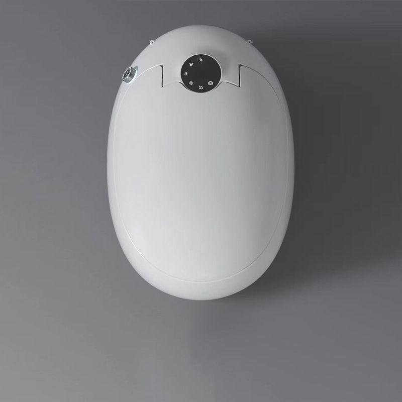 Contemporary Heated Seat White Round Ceramic Floor Mount Bidet