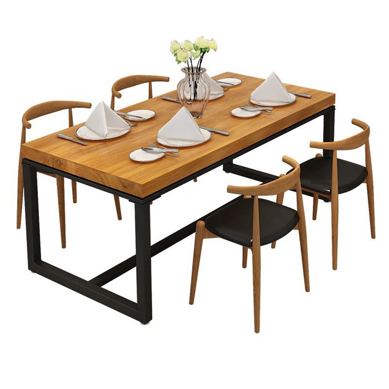 Industrial Sled Dining Table Set 1/2/5 Pieces Solid Wood Dinette Set for Shop