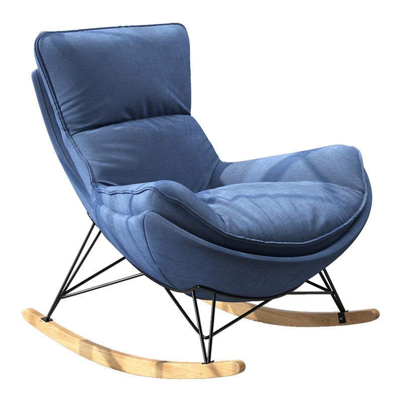 Contemporary Upholstered Rocker Chair Metal Frame Spindle Rocker Chair for Living Room