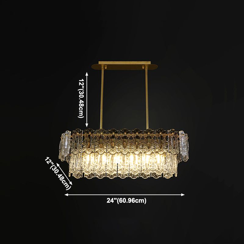 Rectangle Island Lighting Fixtures Modern Glass Island Lighting with Glass Shade