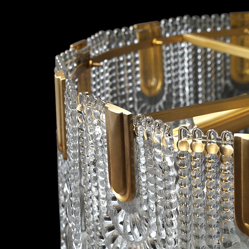 Lichte luxe stijl LED kroonluchter glasgeometrische hanglamp voor woonkamer