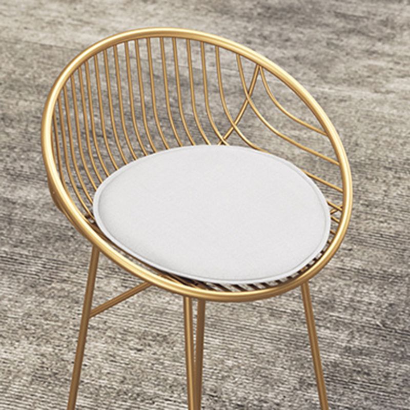 Scandinavian Upholstered Bar Stools for Home Bucket Stools with Metal Base