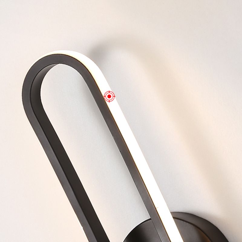 1-Light Ellipse Wall Mount Light Modern Style Metal Wall Mount Lighting