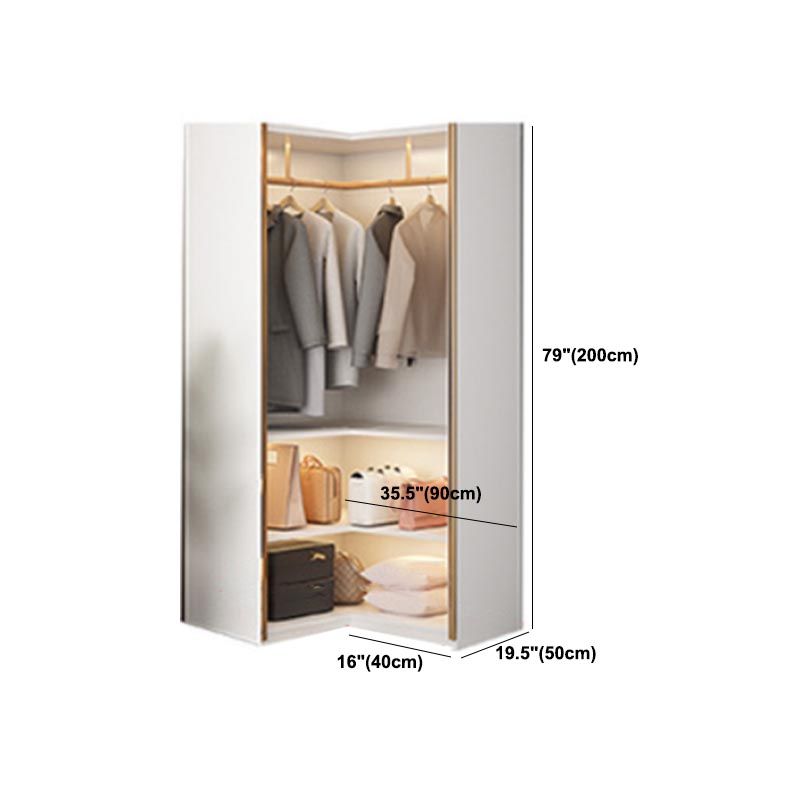 Modern Style Wardrobe White Color Wood Wardrobe Closet with Shelves