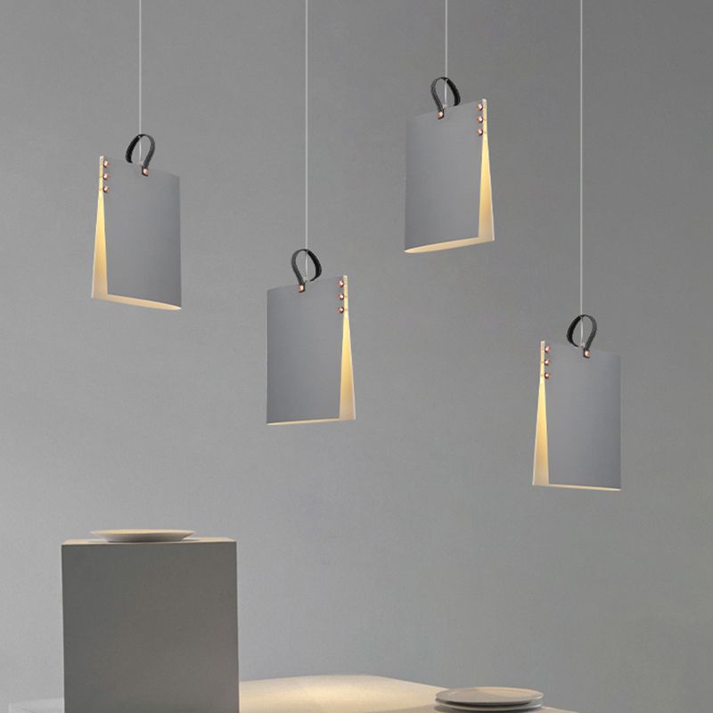 Accongo rettangolare illuminazione appesa Fabric di stile moderno 1 lampada a sospensione leggera per ristorante