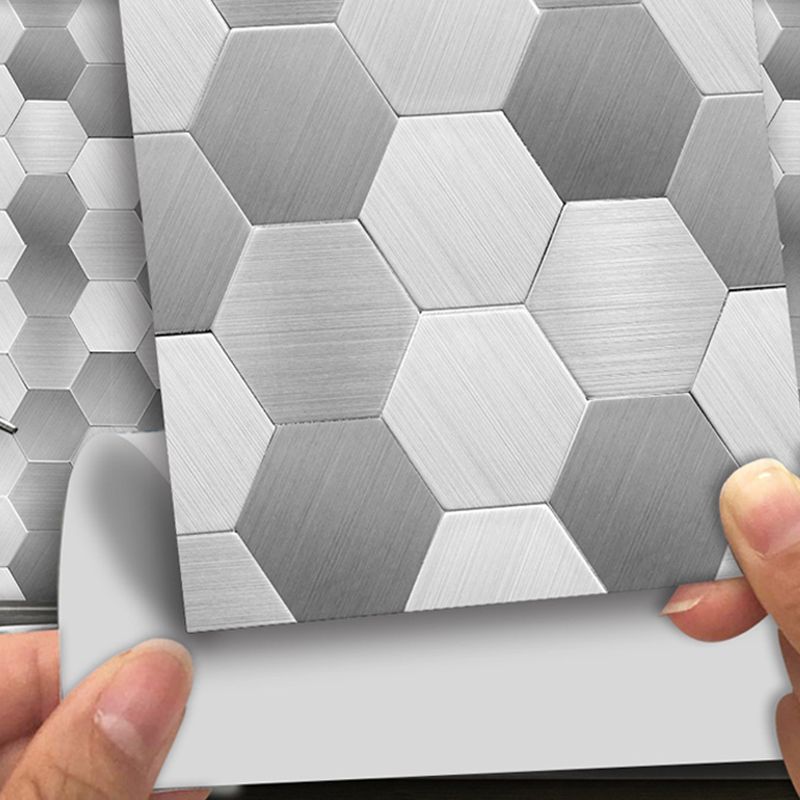 Geometry Hexagon Pattern Wallpapers 50 Pcs Modern Smooth Wall Decor for Home, Stick On