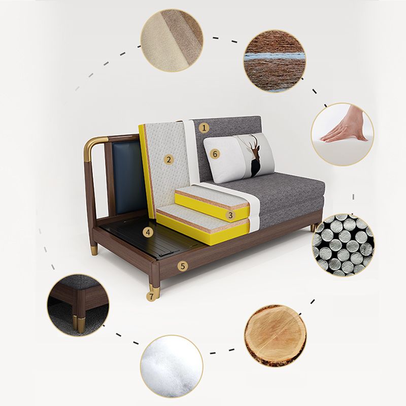 Contemporary Cotton Blend Sleeper Sofa Wood Frame Armless Sofa Bed