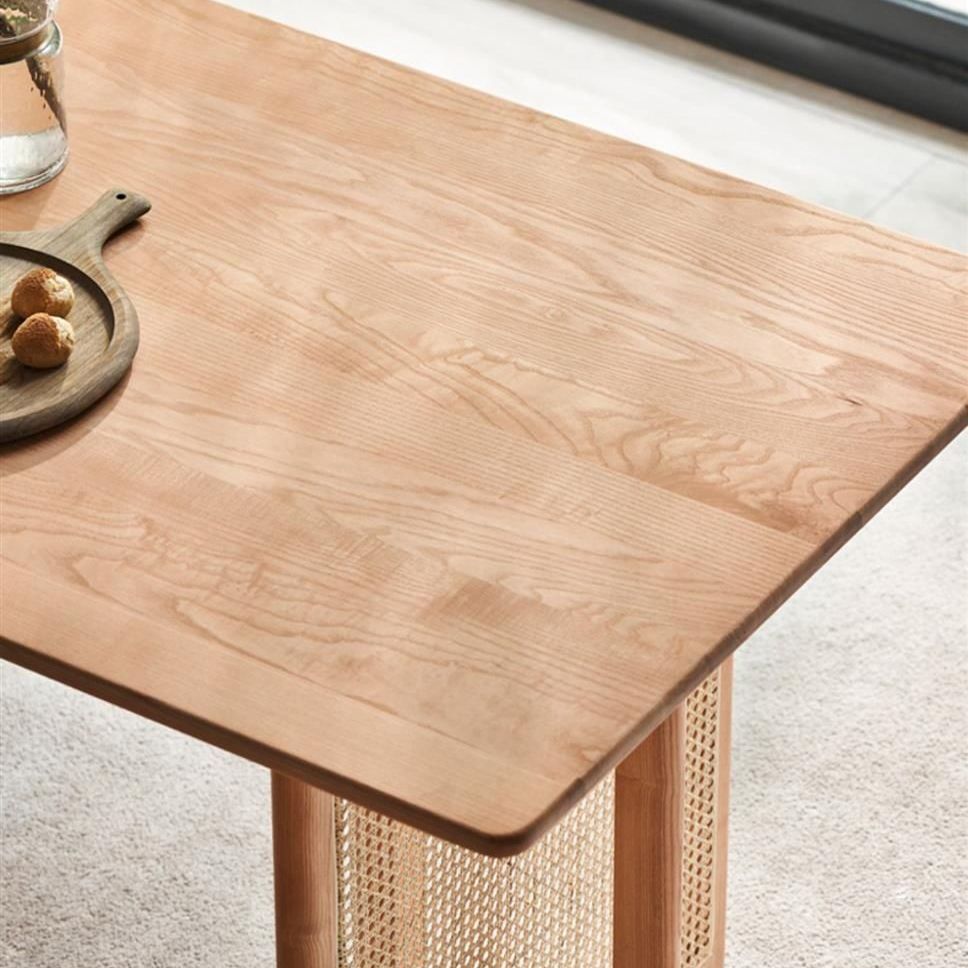 Modern Dining Set 1/2/4 Pcs Natural Solid Wood Dining Table and Chairs