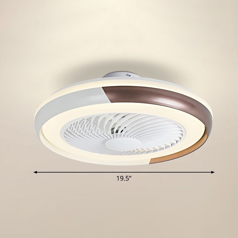 19,5 "breite Macaron Runde 5 Klingen Deckenventilator Lampe Acryl Kinder Schlafzimmer LED Semi Flush Light, Fernbedienung
