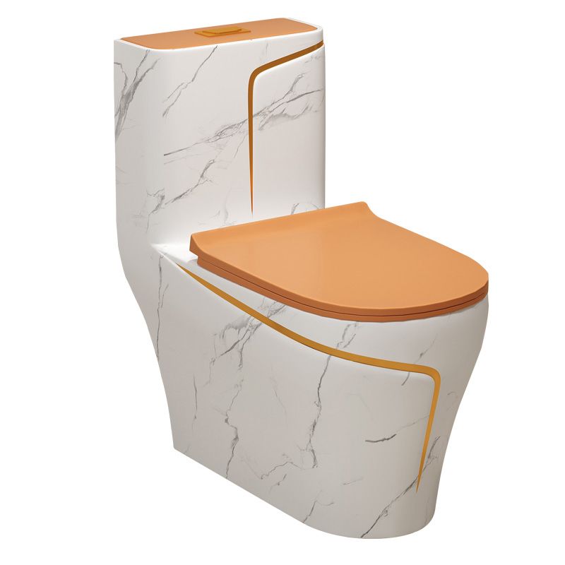 Traditional Orange Ceramic Flush Toilet Floor Mounted Urine Toilet for Washroom