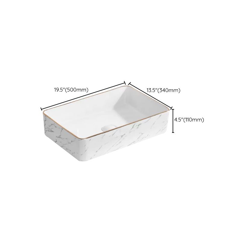Contemporary Bathroom Sink with Pop-Up Drain Porcelain Oval-Shape Vessel Bathroom Sink