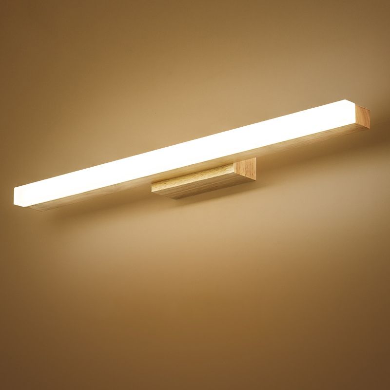 LED houten Noordse spiegel lichtwater en mistbestendige muurwandwandeling voor badkamer