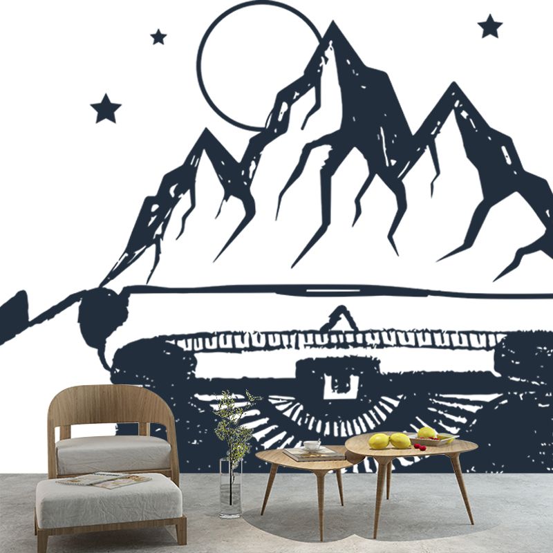 Full-Size Landline Mountain Mural Waterproofing Modernist Bedroom Wall Decoration