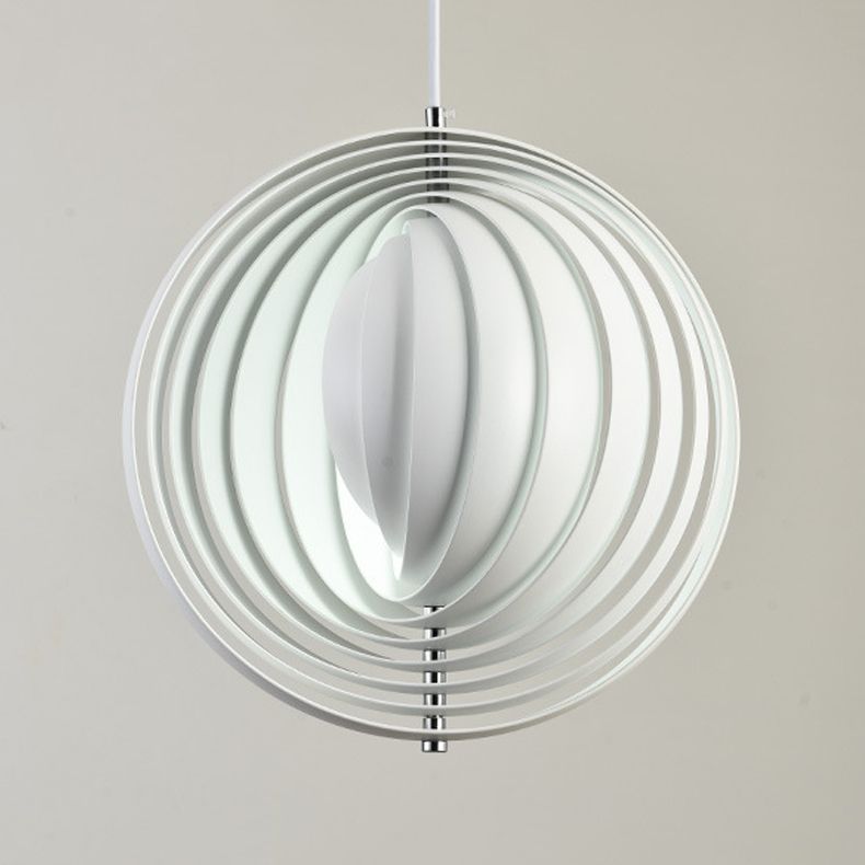 Modern Style Hanging Lamp Creative Metal Pendant Light in White for Corridor Bedroom