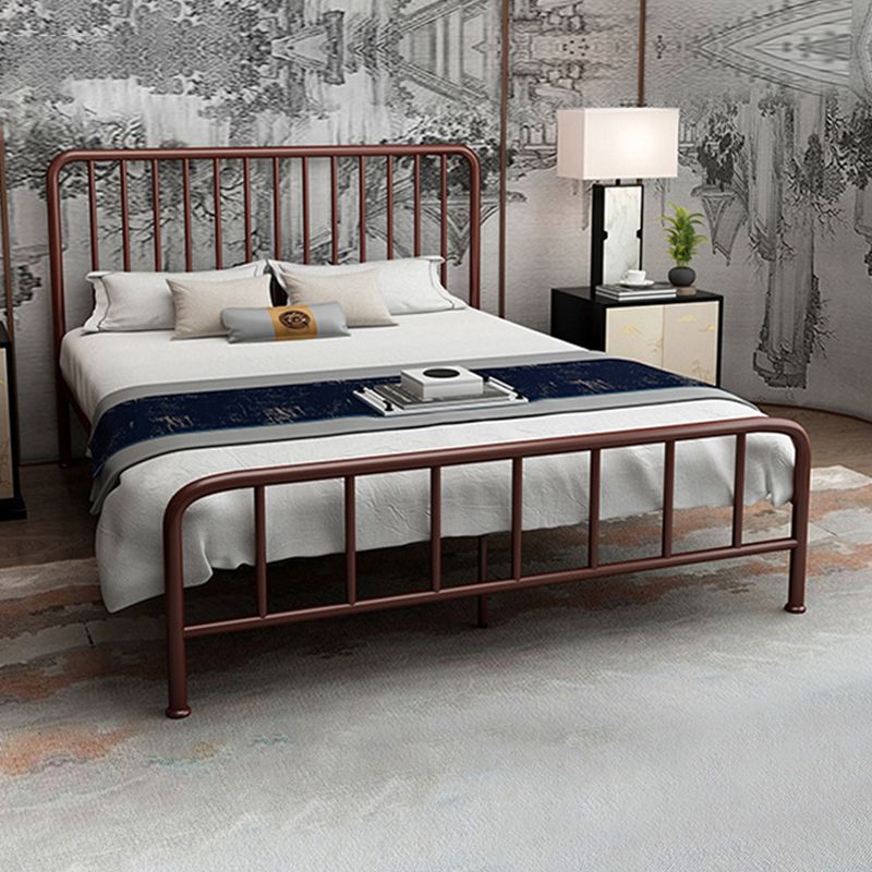 Modern Slat Bed Spindle Metal Open-Frame Bed with Custom Gold Legs
