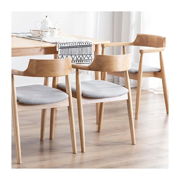 Chaise d'intérieur de style contemporain en bois massif, chaises latérales de salle à manger à dossier ouvert