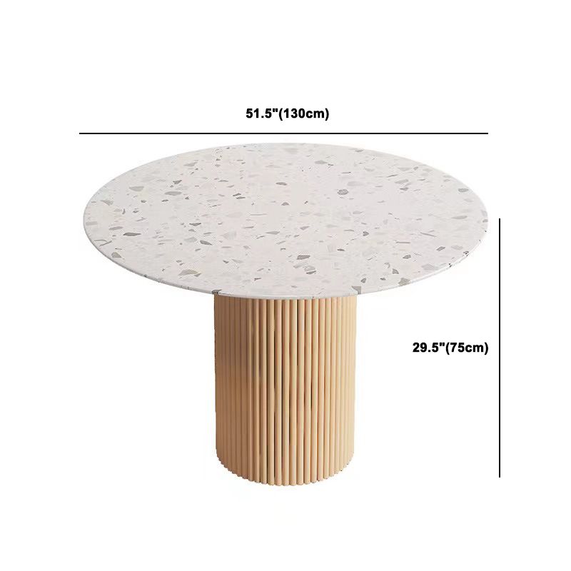 Stone Top Dining Set 1/4/5/7 Pcs Solid Wood Frame Dining Table and Chairs