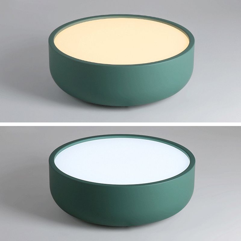 1 Head Macaron Ceiling Light Iron Material Acrylic White Light Living Room Flush Mount Lighting
