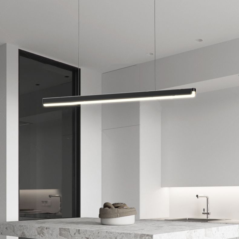 Modern Style Linear Pendant Light Metal 1 Light Hanging Light