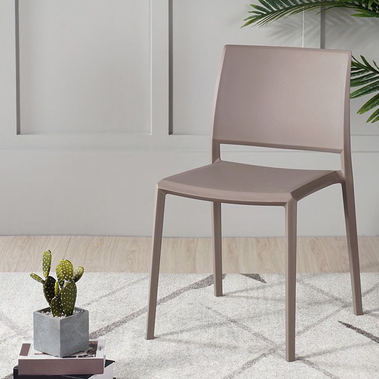 Nordic Style Armless Plastic Dining Room Chairs Open Back Dining Side Chair