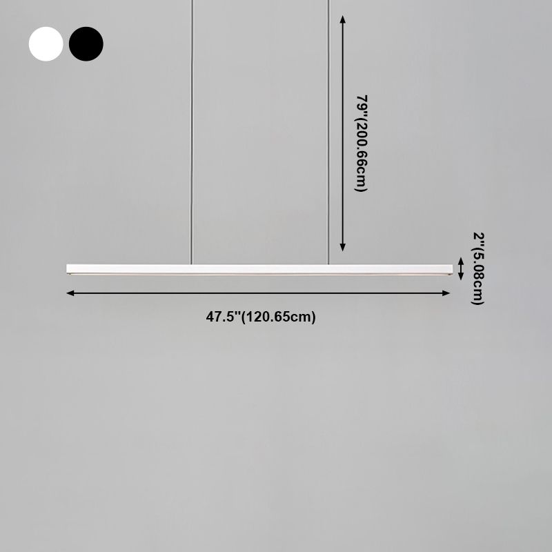 Estilo moderno lineal colgante de metal 1 lámpara de luz de luz