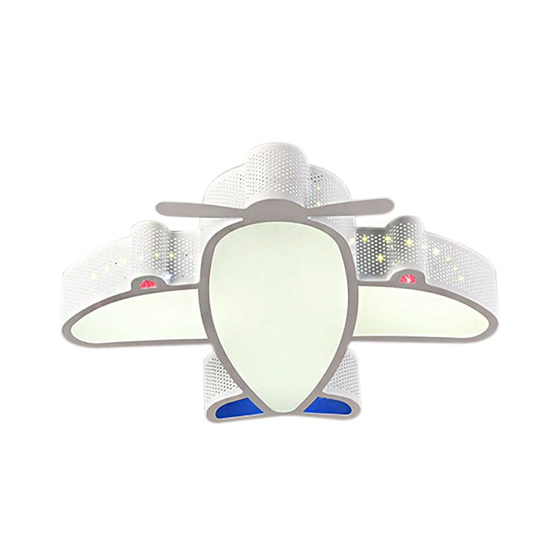 Acrylic and Metal Plane Flush Mount Light Boys Bedroom Cartoon Eye-Caring LED Ceiling Lamp