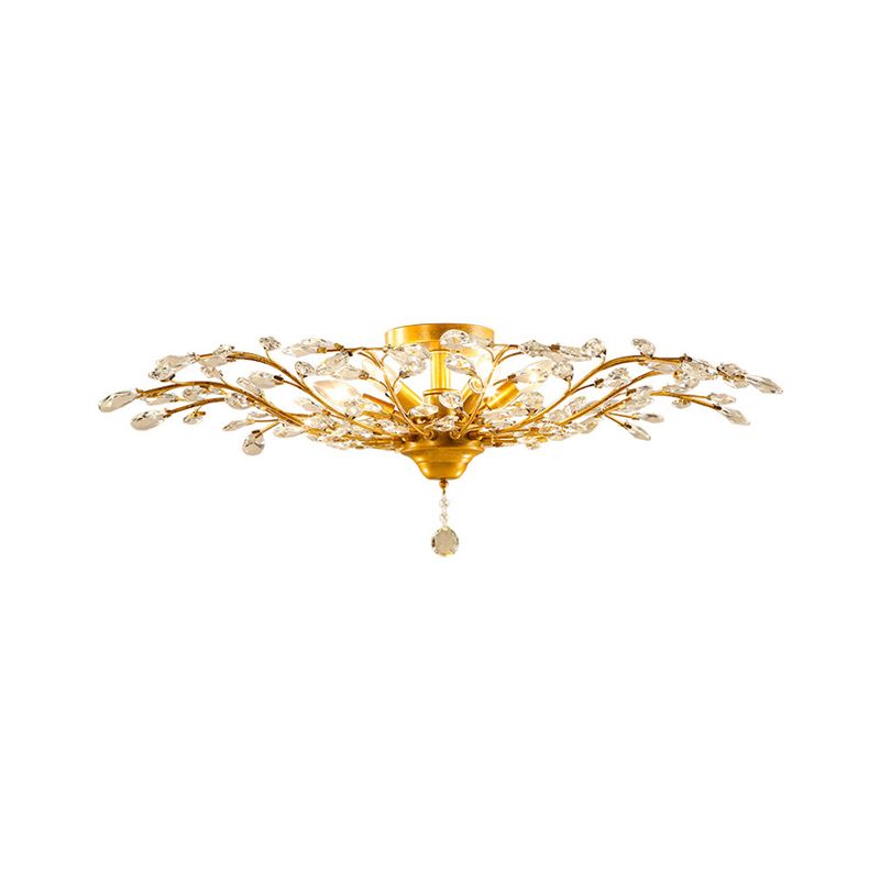 Crystal Branches Ceiling Chandelier Traditional Dining Room Pendant Lighting Fixture