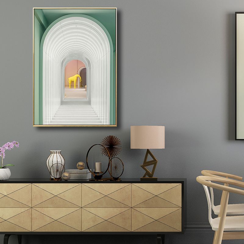 Long Arched Corridor Wall Decor for Dining Room in White, Multiple Sizes Available
