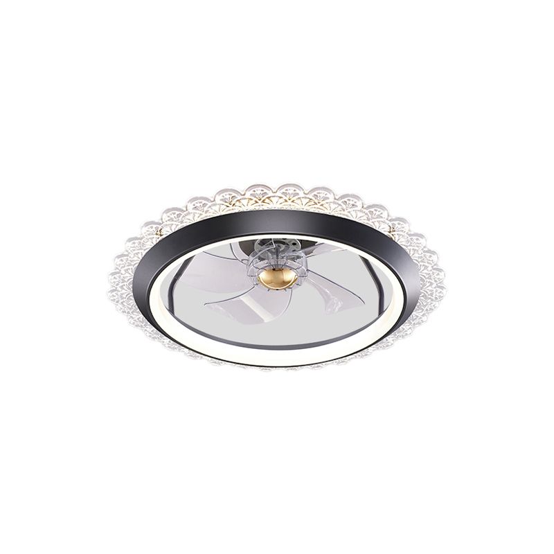 Metal Ceiling Fan Light Round Modern Ceiling Light Fixture for Bedroom