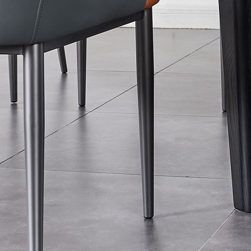 Industrial Arm Chair Solid Back Metal Dining Room Chair for Dining Room