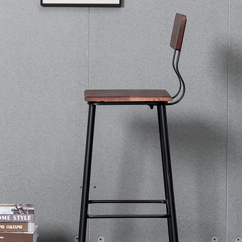Modern Solid Wood Counter Stool Armless Bar Height Bar Stool with Footrest