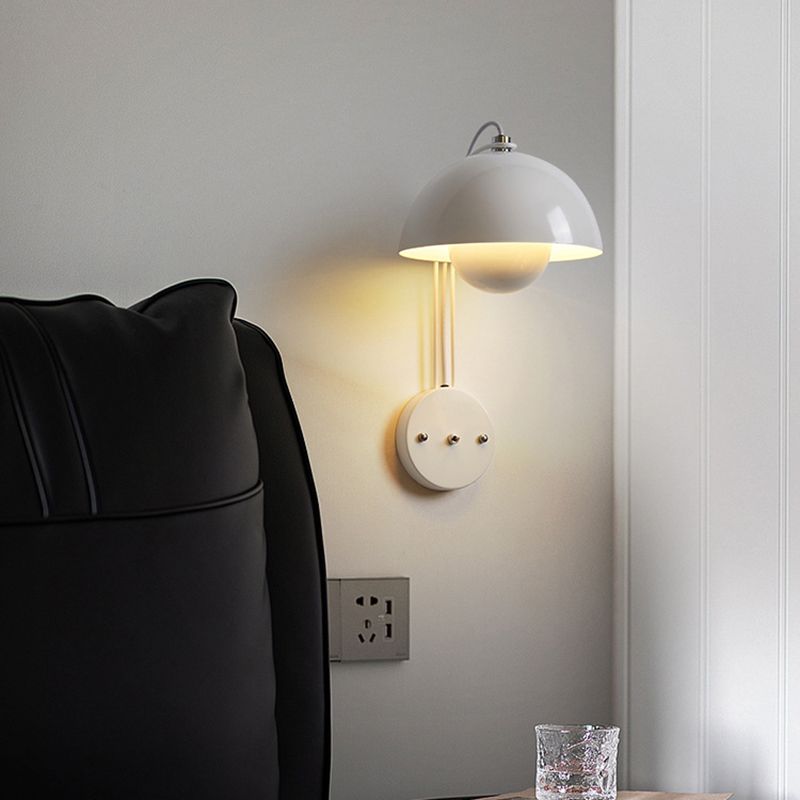 Modern Wall Sconce Circular Shape Wall Light with Metal Shade for Bedroom