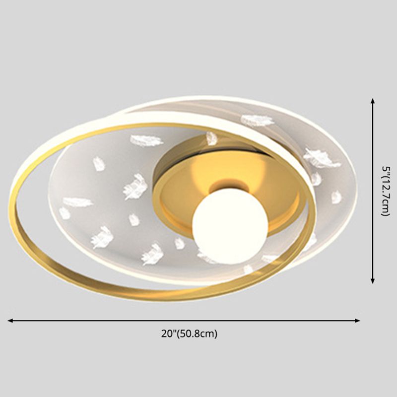 Plafonnier circulaire en métal doré, montage encastré, Style moderne, pour chambre à coucher