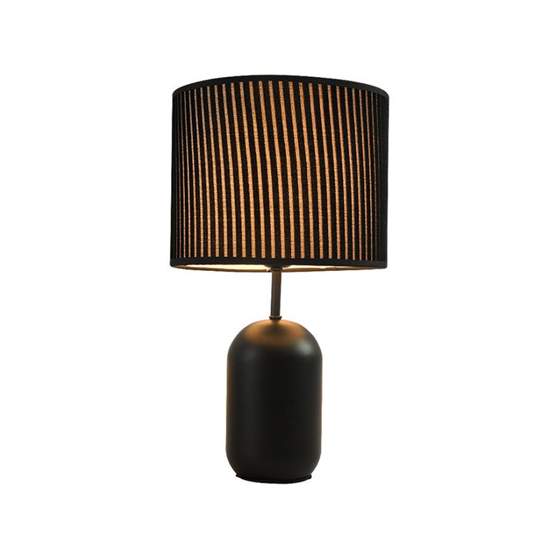 Wit/zwarte single single drum studielamp modernisme stof led leeslicht voor slaapkamer
