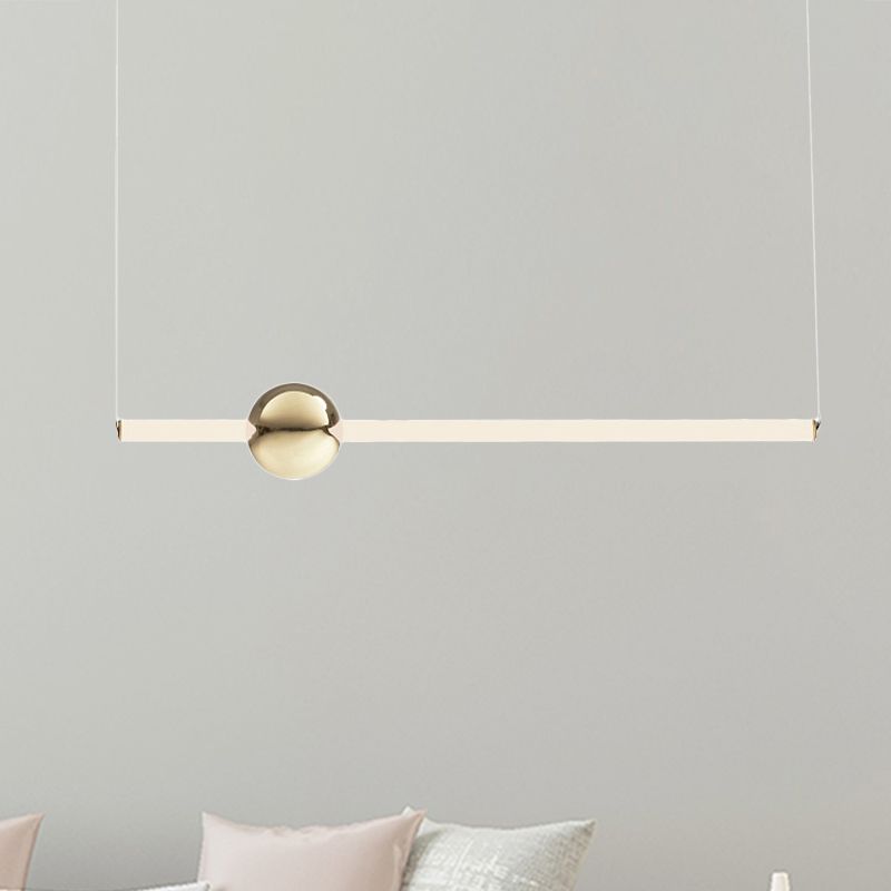 Tube White/Gold Glass Chandelier Lamp Modernist 1 Lights Gold/White Led Ceiling Pendant Light with Horizontal/Vertical Design